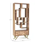 Librería para salón en madera de acacia y cajón Homemotion - Auriel Viadurini