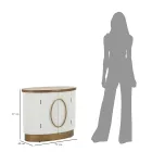 Mueble ovalado de madera con tapa e inserciones redondeadas con 2 puertas - Rachel Viadurini