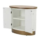 Mueble ovalado de madera con tapa e inserciones redondeadas con 2 puertas - Rachel Viadurini