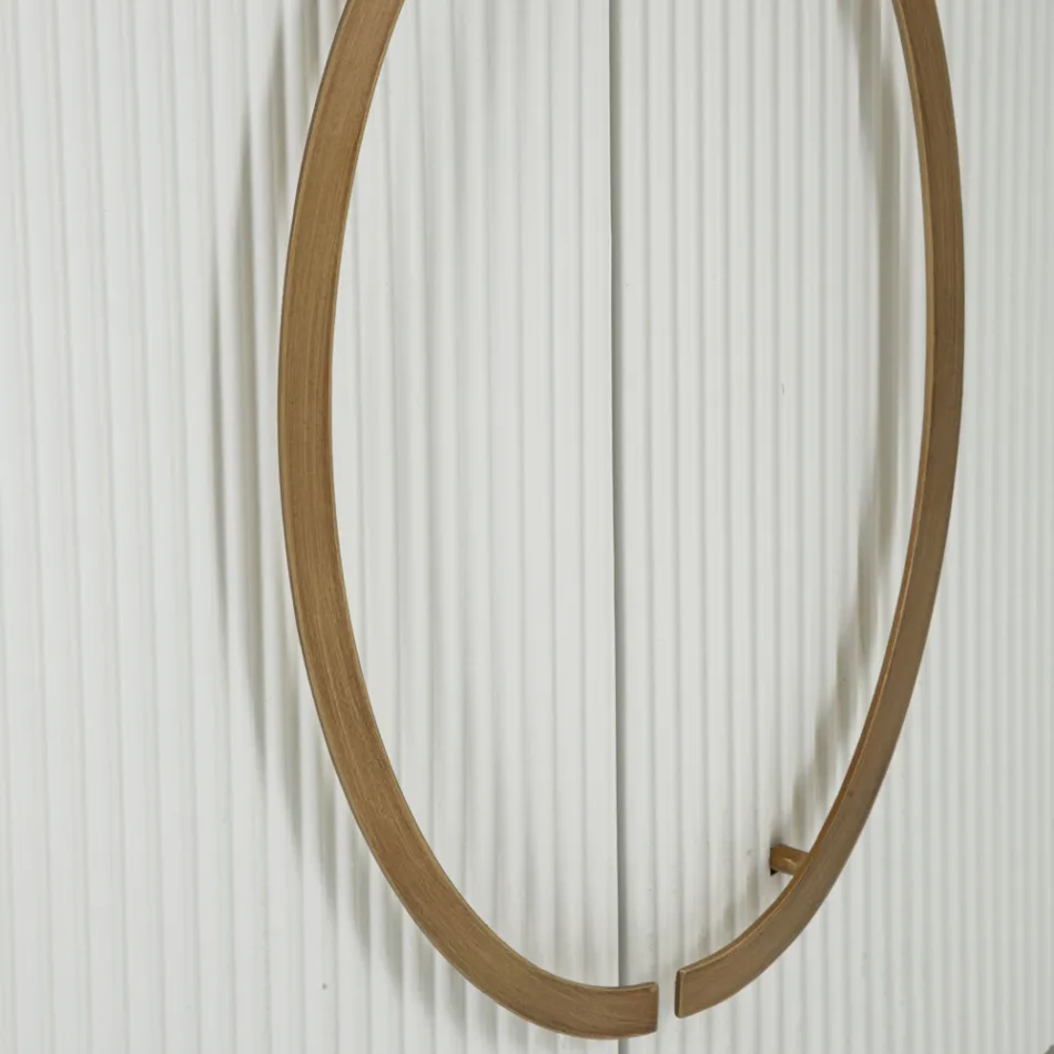 Mueble ovalado de madera con tapa e inserciones redondeadas con 2 puertas - Rachel Viadurini