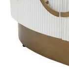 Mueble ovalado de madera con tapa e inserciones redondeadas con 2 puertas - Rachel Viadurini