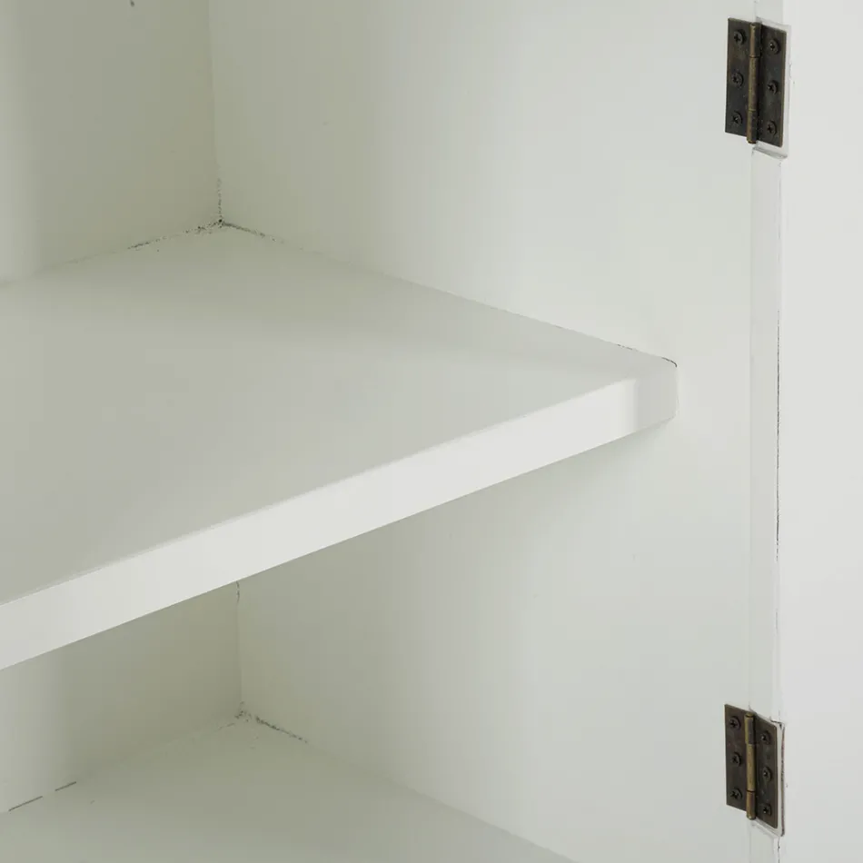 Mueble ovalado de madera con tapa e inserciones redondeadas con 2 puertas - Rachel Viadurini