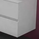 Mueble de baño suspendido con lavabo doble sobre encimera - Mandrillo Viadurini