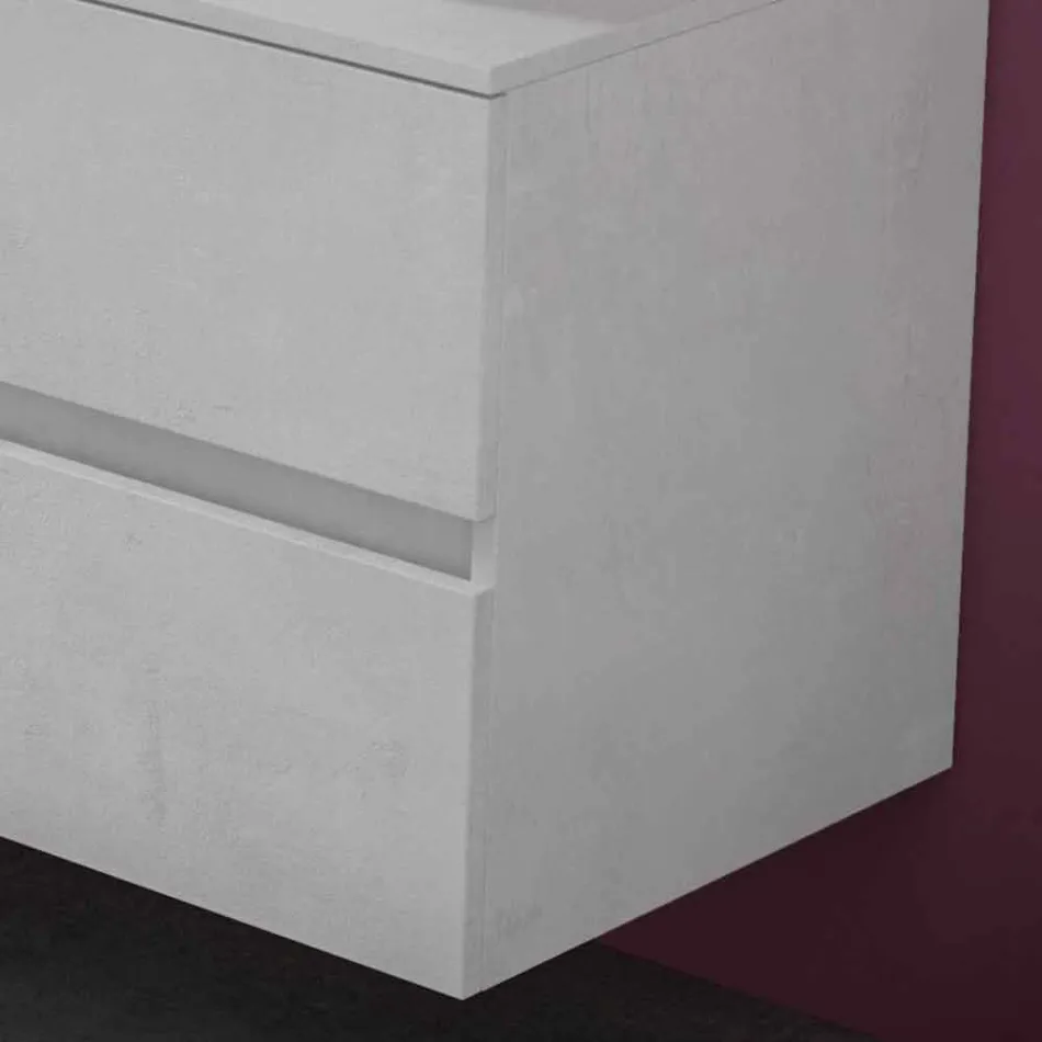 Mueble de baño suspendido con lavabo doble sobre encimera - Mandrillo Viadurini