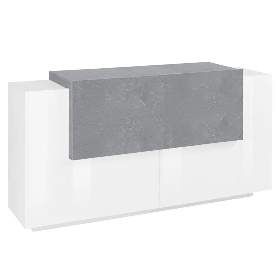 Muebles de Salón 2 Puertas y 2 Puertas en Madera 2 Acabados - Theresse Viadurini