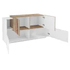 Muebles de Salón 2 Puertas y 2 Puertas en Madera 2 Acabados - Theresse Viadurini