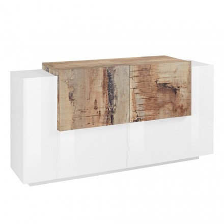 Muebles de Salón 2 Puertas y 2 Puertas en Madera 2 Acabados - Theresse Viadurini