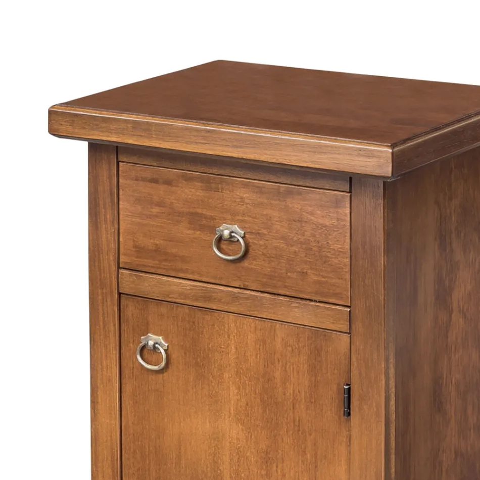 Mueble para teléfono de nogal patinado Made in Italy - Atunis Viadurini