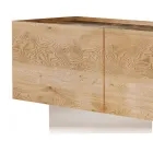 Mueble de TV con 3 Puertas con Base en Vidrio Templado Made in Italy - Soraya Viadurini