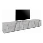 Mueble para TV de 4 o 6 puertas en madera blanca, hormigón o pizarra - Fjona Viadurini