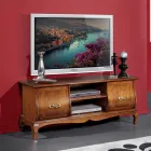 Mueble de TV clásico de madera con incrustaciones Made in Italy - Hastings Viadurini