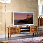 Mueble de TV clásico de madera con incrustaciones Made in Italy - Katerine Viadurini