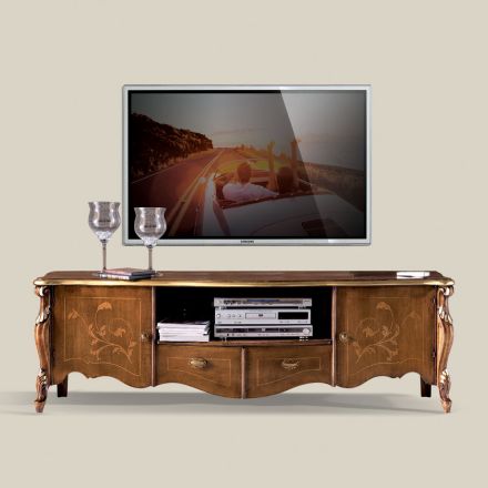 Mueble TV con 2 Puertas y 2 Cajones de Madera Made in Italy - Caligola Viadurini