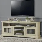Mueble TV con 2 puertas y 3 compartimentos abiertos Made in Italy - Ymir Viadurini