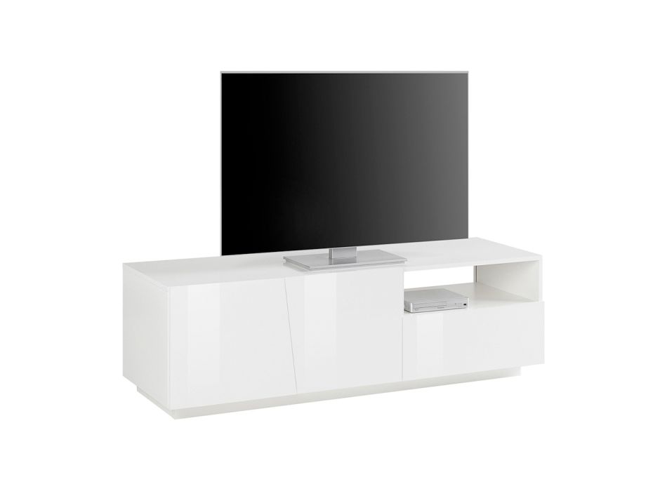 Mueble de TV con 2 Puertas, un Cajón y un Compartimento Abierto Made in Italy - Popilio Viadurini