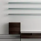 Mueble TV con 3 baldas y contenedor abatible Made in Italy - Roman Viadurini