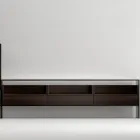 Mueble TV con 3 baldas y contenedor abatible Made in Italy - Roman Viadurini