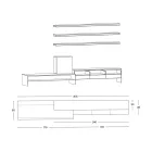 Mueble TV con 3 baldas y contenedor abatible Made in Italy - Roman Viadurini