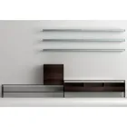 Mueble TV con 3 baldas y contenedor abatible Made in Italy - Roman Viadurini