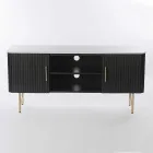 Mueble de TV con tapa de mármol y marco de madera de mango - Fisherman Viadurini