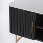 Mueble de TV con tapa de mármol y marco de madera de mango - Fisherman Viadurini
