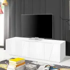 Mueble TV de salón con 4 puertas de melamina Made in Italy - Naditza Viadurini
