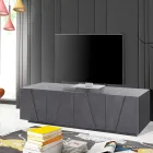 Mueble TV de salón con 4 puertas de melamina Made in Italy - Naditza Viadurini