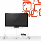 Mueble de televisión de diseño moderno en plexiglás transparente Mago Viadurini