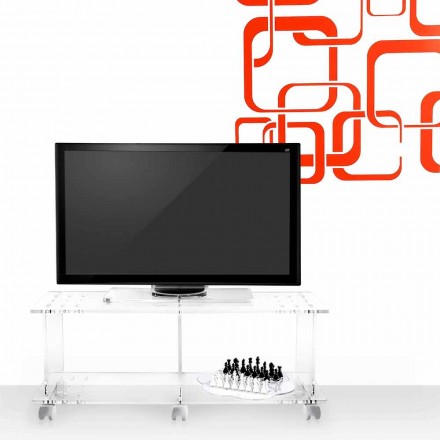 Mueble de televisión de diseño moderno en plexiglás transparente Mago Viadurini