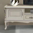 Mueble de TV de lujo en madera blanca y plateada Made in Italy - Cheverny Viadurini