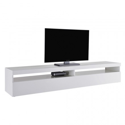 Mueble de TV en madera blanca o pizarra para sala de estar 2 tamaños - Laurent Viadurini