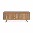 Mueble para TV Homemotion en madera de mango con inserciones de metal - Sonia Viadurini