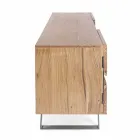 Mueble para TV Homemotion en madera de mango con inserciones de metal - Sonia Viadurini