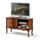 Mueble Tv Estilo Clásico Nogal Made in Italy - Elegant Viadurini