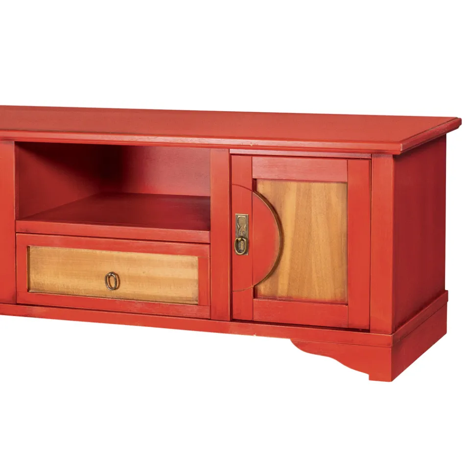 Mueble para TV en madera contrachapada con diferentes acabados Made in Italy - Purusha Viadurini