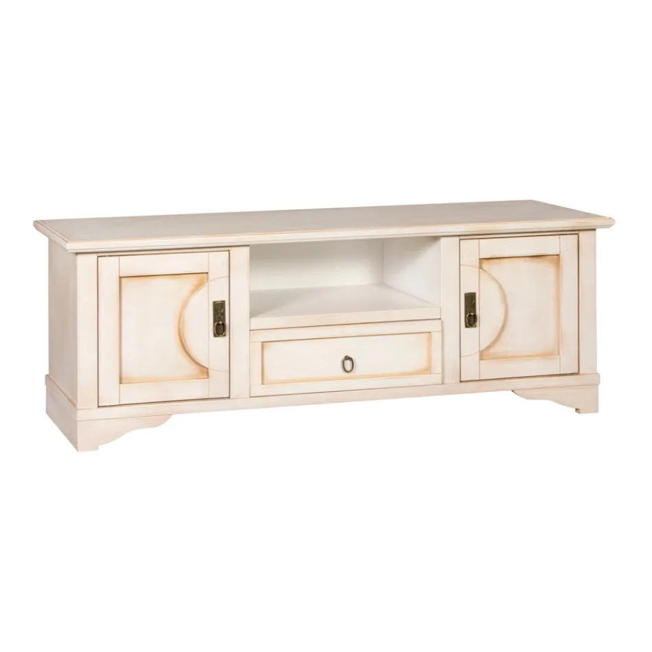 Mueble para TV en madera contrachapada con diferentes acabados Made in Italy - Purusha Viadurini