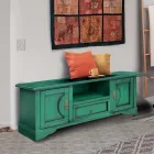 Mueble para TV en madera contrachapada con diferentes acabados Made in Italy - Purusha Viadurini
