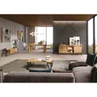 Mueble de TV en madera de roble anudado y metal Made in Italy - Jennifer Viadurini