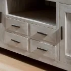 Mueble de TV Kendo de teca maciza con 2 puertas y 4 cajones Viadurini