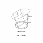 Mueble de TV de vidrio con base giratoria y estante de 2 dimensiones - Salemme Viadurini