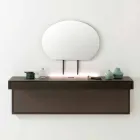 Mueble para TV suspendido con tapa de cristal satinado Made in Italy - Americio Viadurini