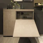 Mueble giratorio multifuncional con soporte para TV y mesa integrada Made in Italy - Illusione Viadurini