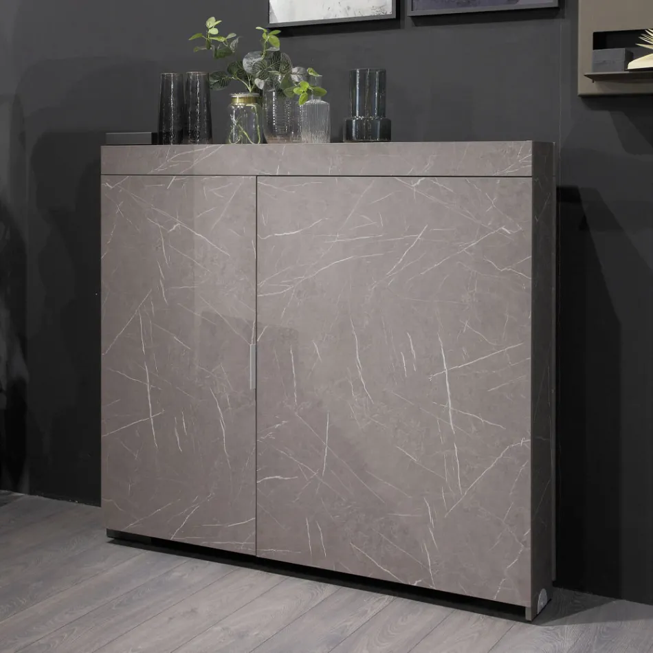 Mueble giratorio multifuncional con soporte para TV y mesa integrada Made in Italy - Illusione Viadurini