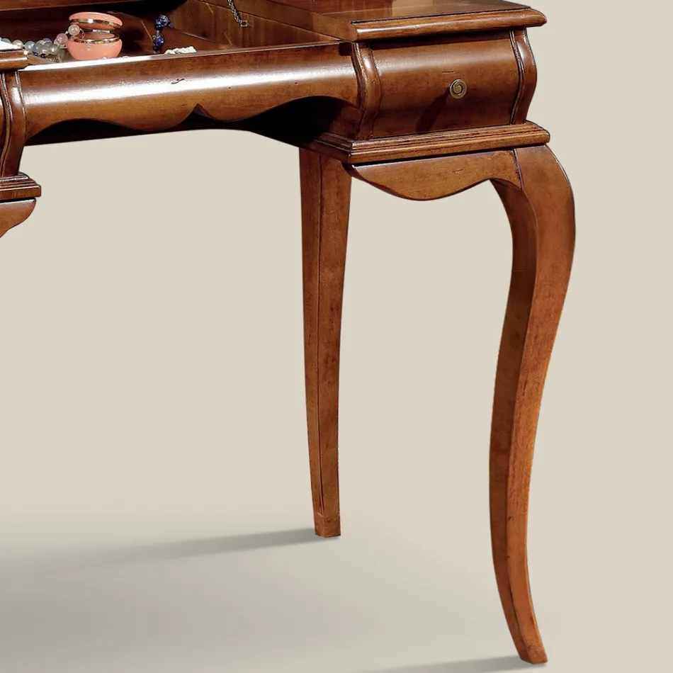 Tocador de maquillaje clásico en madera de nogal Made in Italy - Hastings Viadurini