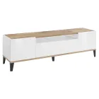 Televisor Móvil en Melamina 2 Habitaciones y 1 Cajón Made in Italy - Florentino Viadurini