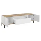 Televisor Móvil en Melamina 2 Habitaciones y 1 Cajón Made in Italy - Florentino Viadurini