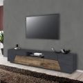 Mueble TV de melamina con cajón y compartimento exterior Made in Italy - Marciano