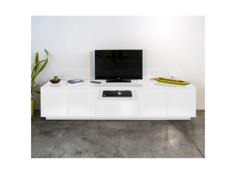 Mueble de TV de melamina con cajón deslizante Made in Italy - Silvano Viadurini