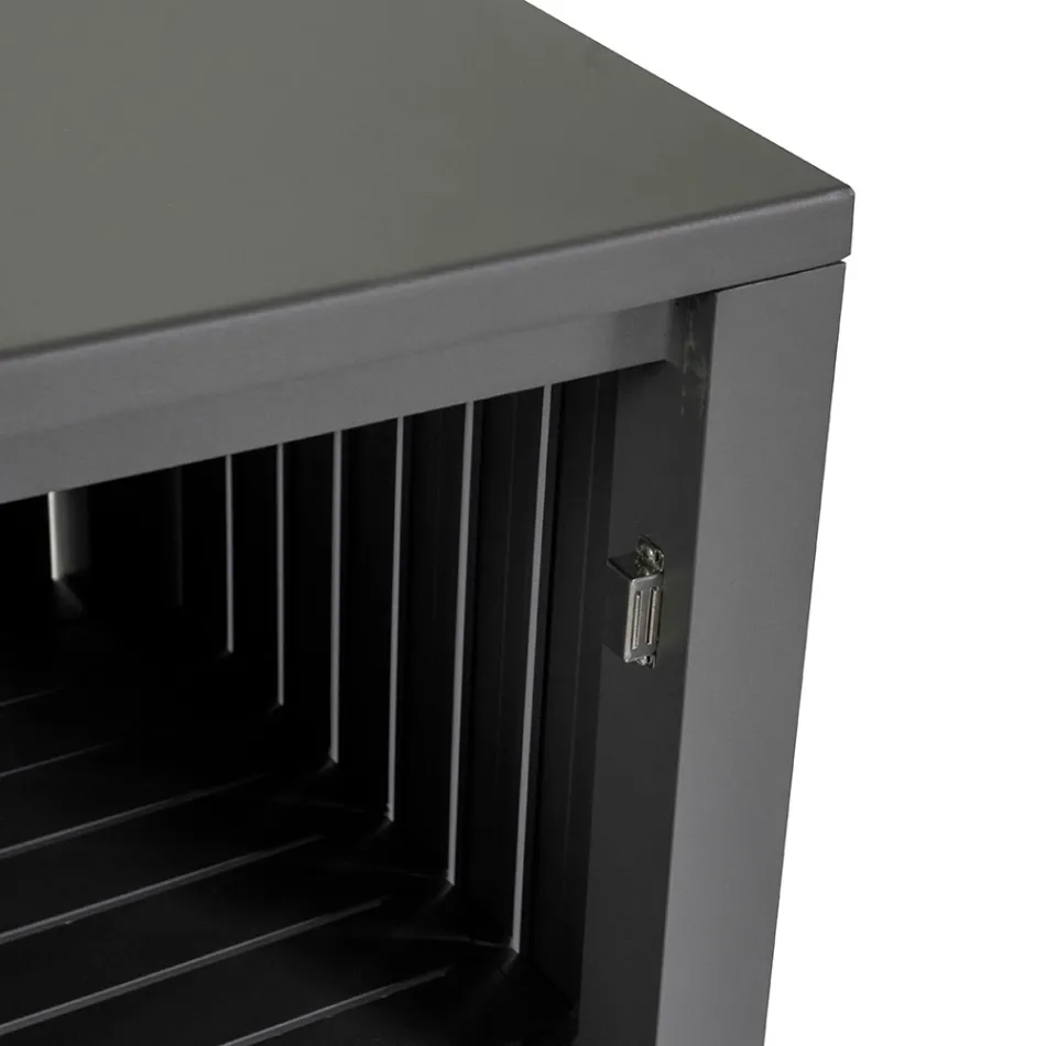 Armario Exterior de Aluminio con 1 Puerta en Diferentes Acabados - Hotel Viadurini