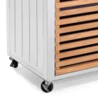 Armario de jardín de aluminio y teca brasileña - Diario Viadurini